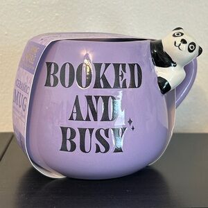 BRAND NEW Thyme & Table Ceramic Mug Panda Booked & Busy Purple